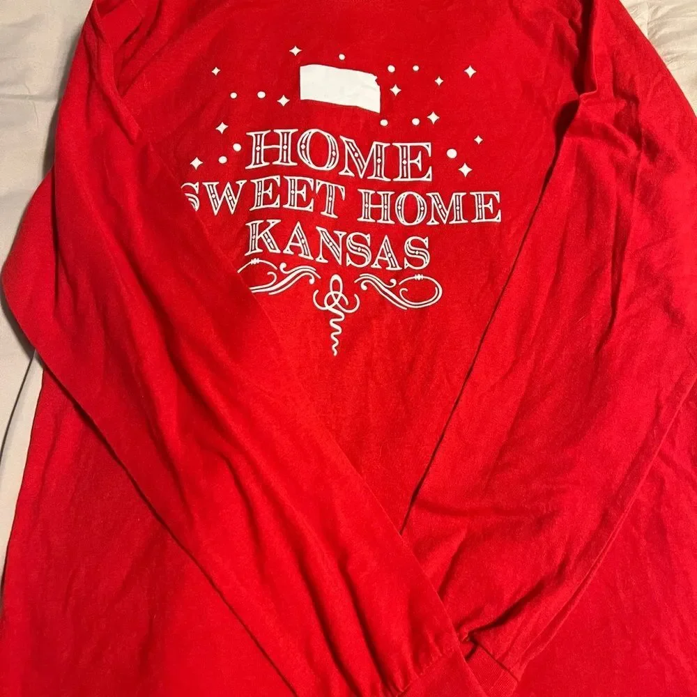Red Long Sleeve Tee - Home Sweet Home Kansas
